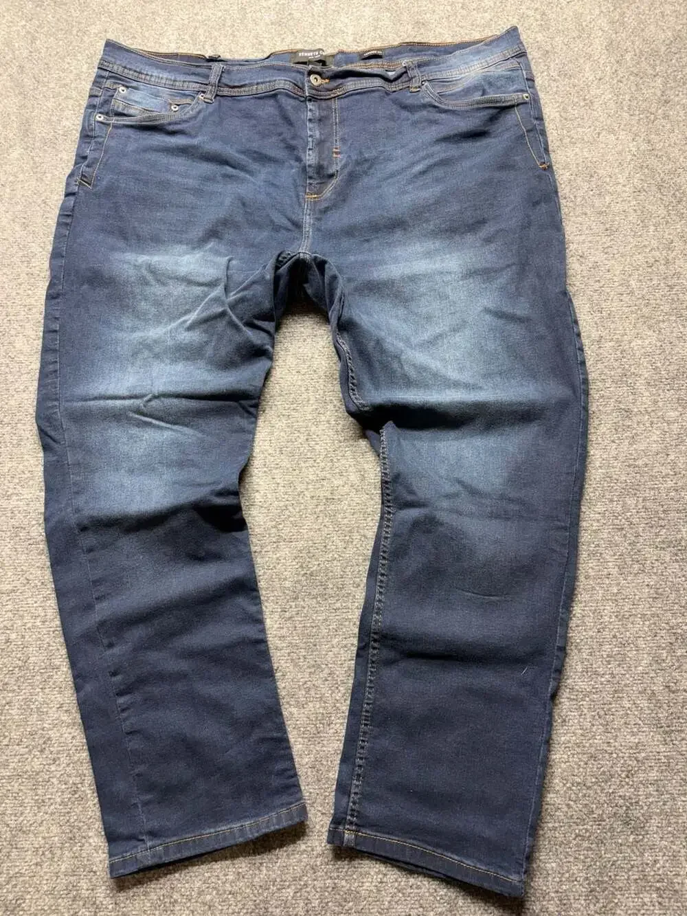 Kenneth Cole New York Men's Tapered Fit med Wash Stretch Denim Jeans 46x30 EUC